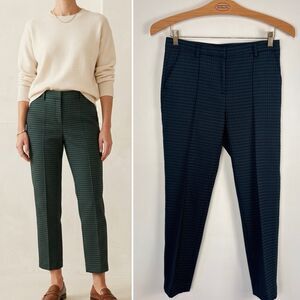 Rue Blanche Green & Black Houndstooth Cropped Trousers Pants Size 1 (US S/4)